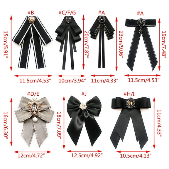 Acahhotxx Women Bowtie, Vintage Pre-Tied Neck Tie Brooch Faux Pearl Bow Tie Corsage Wedding Party