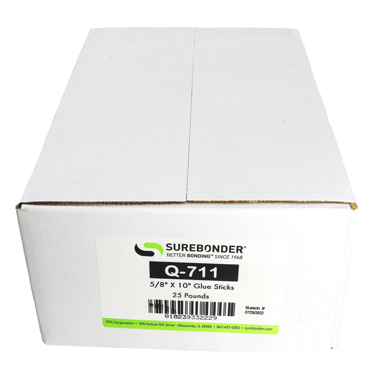 Q-711 Fast Set Packaging Hot Melt Glue Sticks - 5/8" x 10" | 25 lb Box