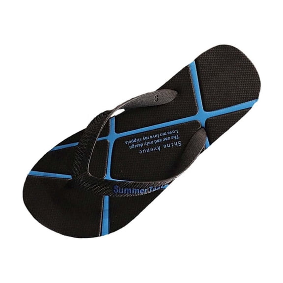 Blue Men'S Sandals Round Toe Open Toe Thong Style Flat Heel Soft Sole Comfortable Footwear For Beach Indoor Outdoor And Daily Casual Use Size 38