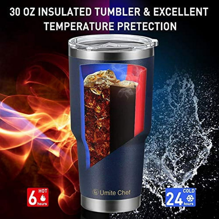 2 - Umite Chef Stainless Steel Insulated Coffee Mug Tumbler Handle 12 oz ea