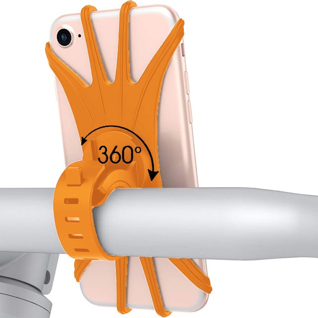 Soporte para teléfono de motocicleta para bicicleta: soporte para teléfono móvil con manillar de bicicleta de montaña de silicona con rotación de 360 ° Fokelyi 220646-3