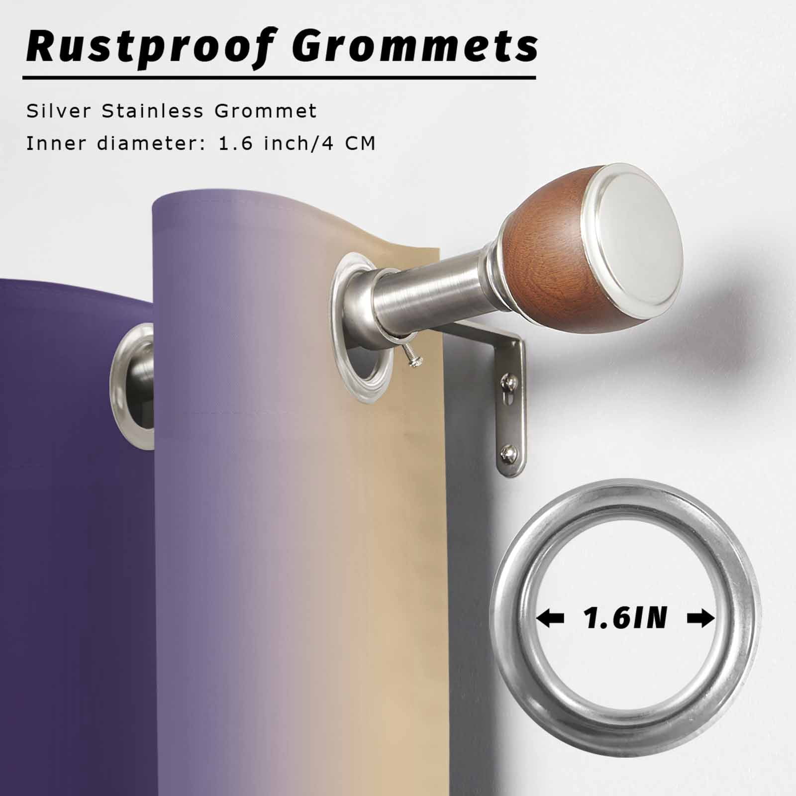 1 Panel Outdoor Curtains for Patio Waterproof 54"x108" Purple Yellow Ombre Weatherproof Privacy Outsides Curtains, Farmhouse Modern Gradient Art Grommet Thermal Drapes for Cabana Porch Pergola