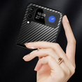 thumbnail image 6 of Allytech for Samsung Galaxy Z Flip 3 5G Case with Built-in Magnetic Kickstand, Luxury Carbon Fiber Texture Hard PC Bumper Shockproof Protective Case for Galaxy Z Flip3 2021, Yellow, 6 of 6
