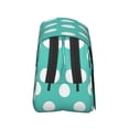 thumbnail image 3 of Goofa Teal Turquoise And White Polka Dot Pattern Double Layer Pen Pencil Case, Protective Large Capacity Storage Organizer Pen Pouch, Office College Supplies for Teens Adults, 3 of 7
