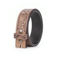 thumbnail image 3 of Resistance Western Leather Belt with Floral Engraved Buckle – Hand-Embossed Full-Grain Cowgirl Belt for Women’s Casual Wear, Plus Sizes Available, 3 of 7