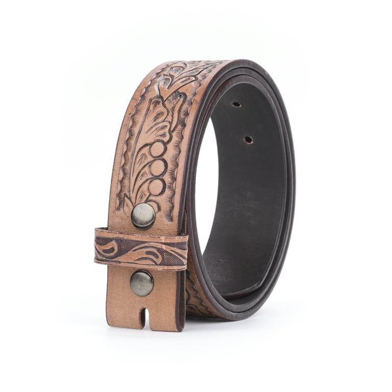 Western cowgirl buckle Leather Belt medium 31” - 35” size Resistance Women Western Leather Belt with Floral Engraved  main image 3