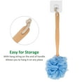 thumbnail image 6 of Loofah Back Scrubber for Shower,624871378985Wooden Long Handle Bath Sponge Lufa Shower Brush, Soft Nylon Mesh Back Cleaner Washer, Women & Men Exfoliating Luffa Pouf on a Stick for Body, 6 of 7