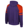 thumbnail image 3 of Men's Colosseum  Purple Clemson Tigers Todd Raglan Pullover Hoodie, 3 of 3