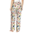thumbnail image 3 of Naloa Butterfly Flowers Print Women’s Ultra-Soft Comfy Pajama Lounge Pants with Pockets & Drawstring, 3 of 8
