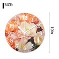 thumbnail image 2 of 10 Inch Wall Clock Battery Operated Silent Clock Decorative for Office, Kitchen, Outdoor, Living RoomOrange Tulip with Flower Nature Botanical Spring Floral Adorable, 2 of 4