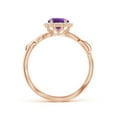 thumbnail image 2 of ANGARA Natural 0.8 Ct. Amethyst with Diamond Halo Ring in 14K Rose Gold for Women (Ring Size: 12), 2 of 10