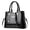 671-2Black, variant on Medium Size Glossy PU Leather Top Handle Crossbody Tote Purses for Women Classic Large Capacity Black Crocodile Pattern Shoulder Handbags for Women with Compartments For Mom