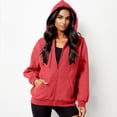 thumbnail image 5 of Zip Up Hoodies for Women 2025 Long Sleeve Plain Oversized Hoodie with Pockets Hooded Sweatshirt Women Jacket, 5 of 8