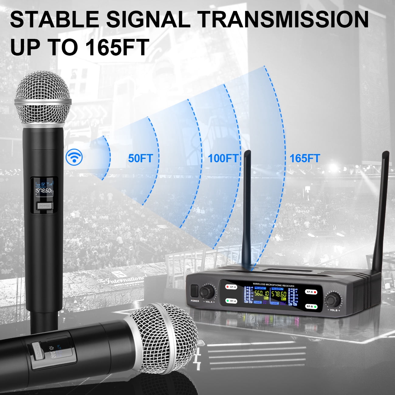 Dpeusheng X2 Professional Wireless Microphone High-fidelity sound quality and stable transmission for speeches, performances, Karaoke