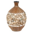 thumbnail image 2 of Crestview Ceramic Vase W/Clamshell In Ceramic,Clamshell,Rattan CEVV0097L, 2 of 2