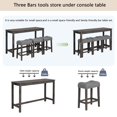 thumbnail image 5 of PAPROOS Counter Height Bar Table Set with Power Outlet, Industrial Breakfast Table with 3 Padded Stools, 4 Piece Bar Table and Chairs Set for Living Room, Dining Room, Dark Gray, 5 of 11