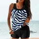thumbnail image 1 of Trajes de baño tankini para mujer Trajes de baño de dos piezas con espalda de tiras y estampado conservador para mujer Traje de baño de dos piezas para mujer, 1 of 5