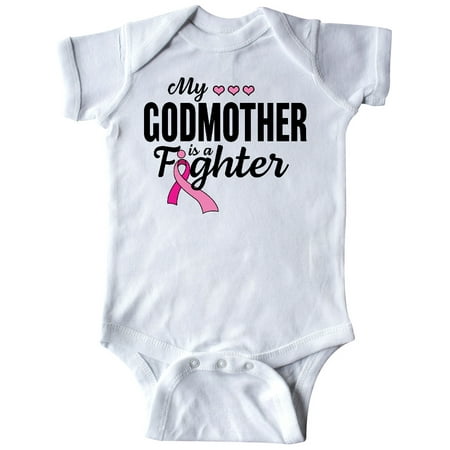 

Inktastic Breast Cancer Awareness My Godmother is a Fighter Gift Baby Boy or Baby Girl Bodysuit