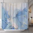 thumbnail image 3 of Blue Golden Marble Shower Curtain Abstract Texture Gold Stripes Luxury Shower Curtains for Bathroom Hostel Hotel Living Room Decor Waterproof Polyester Shower Curtain with Hooks 72x72 Inches, 3 of 6