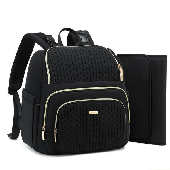 Mochila para Pañales MAPLELILY Ligera y Estilizada Negra