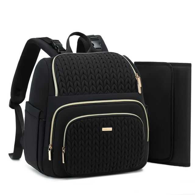 Mochila para Pañales MAPLELILY Ligera y Estilizada Negra