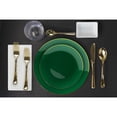 thumbnail image 7 of Crown Display 60-Piece Premium Plastic Dinner Set - Green With Gold Rim, 7 of 7