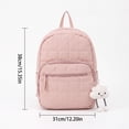 thumbnail image 3 of JuDWoC Cute Backpack Backpack for College Book Bags Quilted Pattern Cloud Plush Keychain Charm Lightweight Water Resistant Multi Layer Storage Rucksack Everyday Laptop Travel Daypack Pack Bag 15.3in, 3 of 5