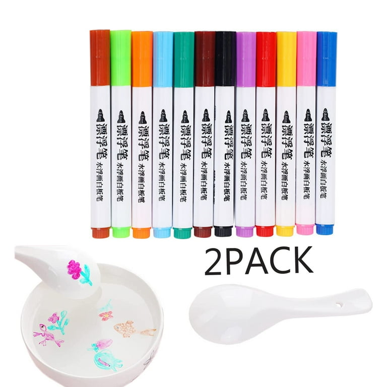 Water Painting Set For Kids, Magical Floating Ink Pen, Dry Erase Whiteboard  Marker, Includes 12 Drawing Pens 1 Ceramic Spoon