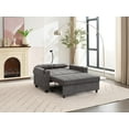 thumbnail image 3 of Convertible Sleeper Chair Sofa Bed - Adjustable Backrest, USB & Cup Holders, Premium Leather, with Pillows, Easy Assembly, 3 of 12