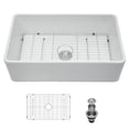 thumbnail image 4 of White Farmhouse Sink - 30 x 20 x 9 Inch White Farmhouse Kitchen Sink Apron Front Porcelain Ceramic Single Bowl Kitchen Sinks, 4 of 10