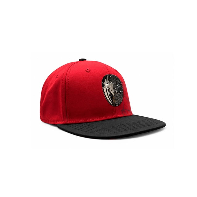 Gorra Marvel Spiderman Roja Visera Plana Negra Urbana