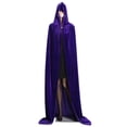 thumbnail image 4 of Bewildely Capa con capucha de Halloween Capa larga de terciopelo Disfraces de cosplay Capa larga de unisex Kits de decoración para fiestas, 4 of 6