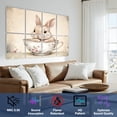 thumbnail image 3 of Bunny 8 Pack Art Acoustic Panels Sound Absorbing Pink Rabbit Floral Teacup Decorative Soundproof Wall Panels Self Adhesive for Nursery Game Room Girls Bedroom 48"x32", 3 of 7