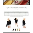 thumbnail image 2 of MixMatchy Women's Long Sleeve V Neck Ribbed Fishnet Knit Pullover Top, 2 of 5