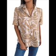 thumbnail image 1 of Camisa Informal de Corta Holgada con Cuello de Traje en Contraste para Mujer Caqui XL, 1 of 10