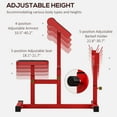 thumbnail image 3 of Soozier Adjustable Preacher Curl Bench, 265 LBS Seated Arm Isolated Barbell Dumbbell Bicep Station, Red, 3 of 9