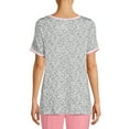 thumbnail image 3 of Secret Treasures Women's and Women's Plus Size Knit Sleep Shirt with Short Sleeves, 3 of 5
