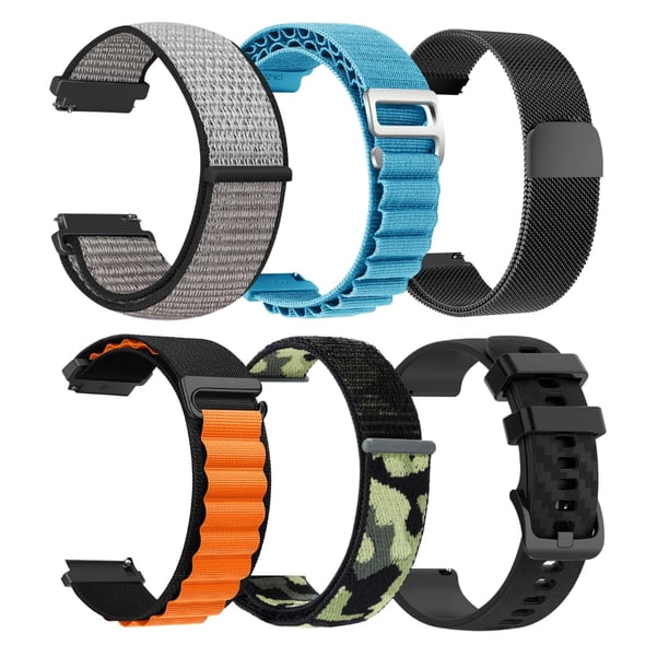 Pulseras de reloj CARBINOX de 22 mm duraderas (paquete de 6) para relojes inteligentes