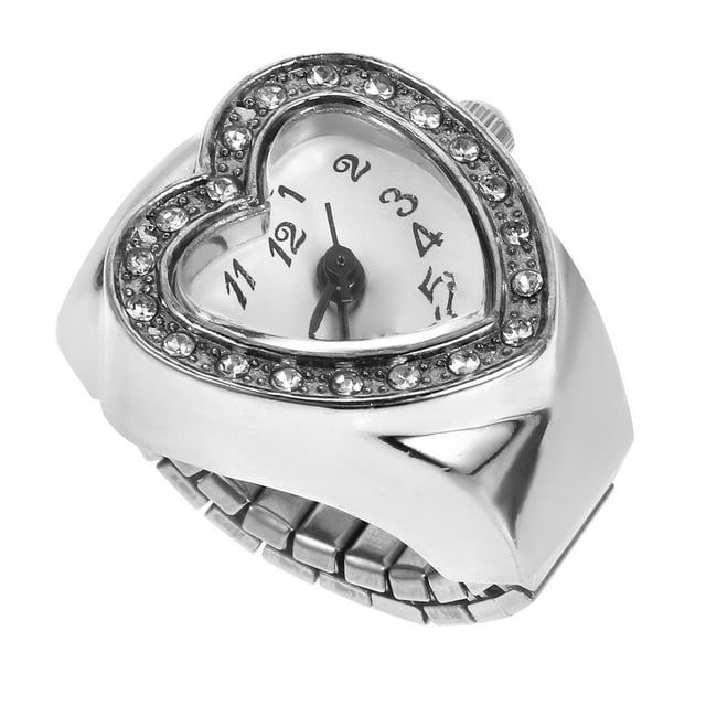 Reloj de pulsera elástico con forma de corazón, de cuarzo, estilo retro, para hombre y mujer.