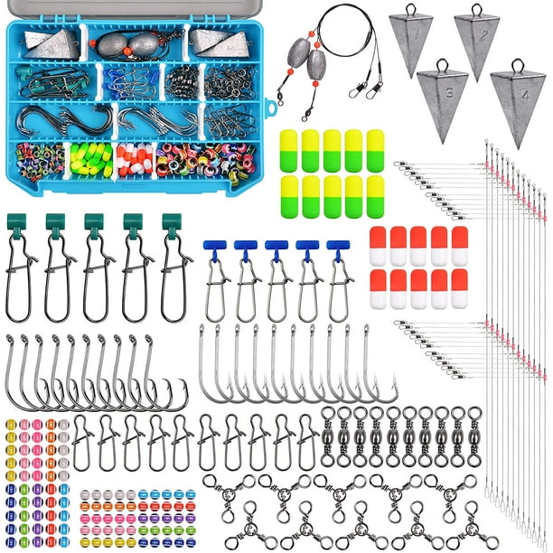 Surf Fishing Tackle Kit 198pcs Saltwater Fishing Lure Tackle Box Wire