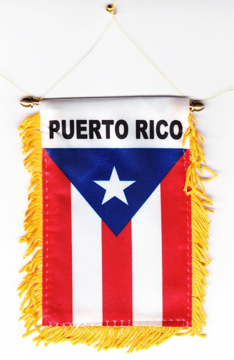 Puerto Rican Flag for Car Tropically Rooted Puerto Rico Flag for Your Rear View Mirror 