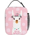 thumbnail image 3 of Cute Llama Animal Pink Alpaca Lunch Bag Insulated Reusable Lunch Box Lunch Tote Lunchbox Portable Bento Bags For Men Women Office Work Travel Picnic Camping, 3 of 6