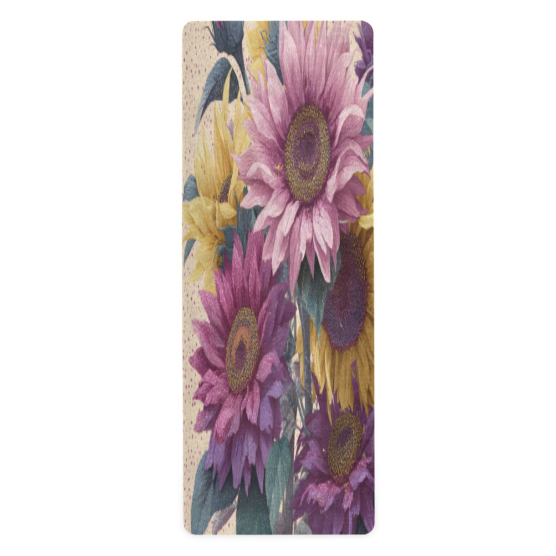 BZSMCE Yoga Mat Women Fitness Mat Majestic Sunflower Bloom Pattern