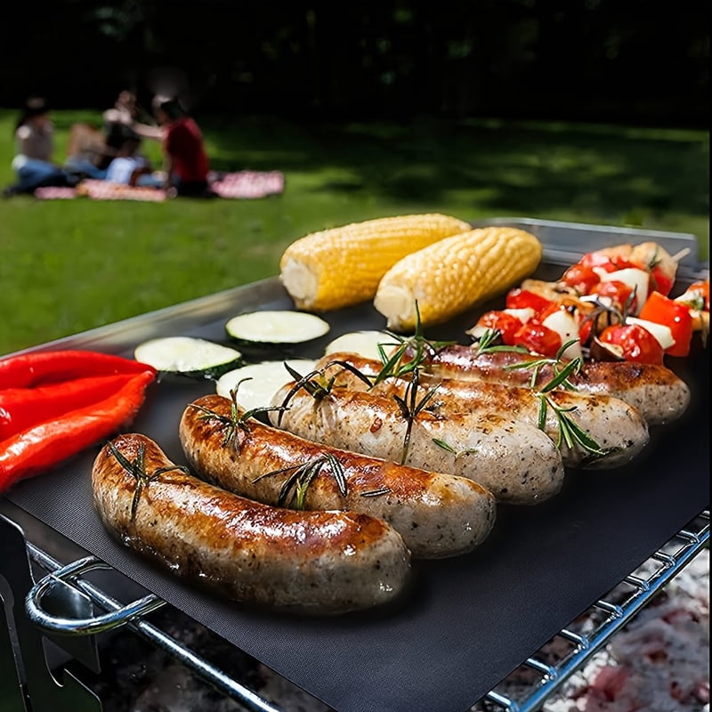 5-Pack High Heat Resistant Non-Stick Grill Mats for Oven, Microwave, Outdoor Picnic, and BBQ