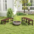 thumbnail image 4 of Costway Patio Curved Bench Carbonized Wood Dining Bench for Round Table 710 LBS Max Load, 4 of 9