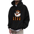 thumbnail image 2 of Yaoyar Men's Halloween Print Hooded Long Sleeve Sweatshirt, Casual Pullover Top with Spooky Graphic for Fall Festive Wear, 2 of 4