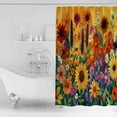 thumbnail image 4 of 60x72 Inch Shower Curtains for Bathroom Colorful Flowers Fabric Bath Curtain Decor Farmhouse Sunflower Daisy Waterproof Restroom Curtains Shower Set Accessories with 12 Hooks 60 Inch, 4 of 6