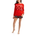 thumbnail image 1 of Ensemble de Pyjama pour Femmes Haut à Manches Longues et Short en Peluche, 1 of 3