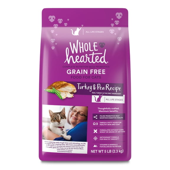 WholeHearted Grain Free Turkey Formula Dry Cat Food 5 lbs.