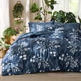 thumbnail image 1 of Juego de edredón Bedsure Queen Floral Navy de 7 piezas para cama en bolsa, 1 of 7